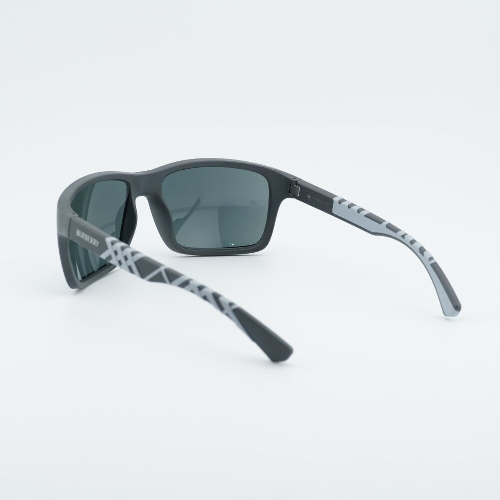 Burberry BE4483 423355 Sunglasses Grey Rectangle Frame, Blue Mirror Lenses - Picture 3 of 8